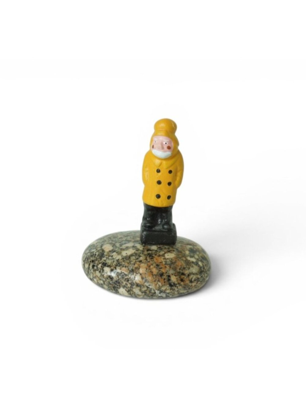 Vintage Peggy's Cove Nova Scotia Fisherman Figurine Stone Souvenir Canada 3.3"